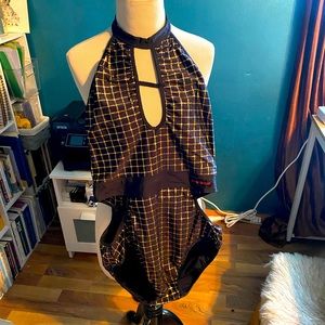 Custom made black gold bodysuit sequined